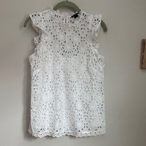 J. Crew White Eyelet Lace Blouse